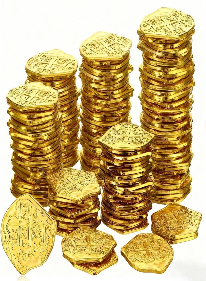 عملات قراصنة، عملات بلاستيكية مزيفة للعب، نسخ طبق الأصل من الدوبلونات الإسبانية لحفلات القراصنة، لعبة البحث عن الكنز، ومستلزمات تزيين الحفلات، هدايا حفلات الكبار - Image 1